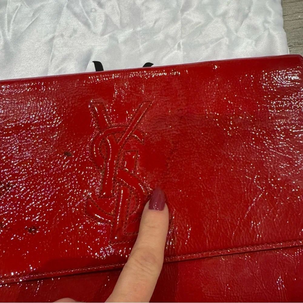 Yves Saint Laurent Glossy Red Clutch - Picture 4 of 10